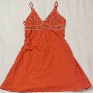 Orange Embroidered Dress